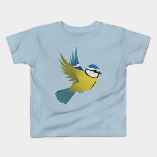 Flying bluetit bird Kids T-Shirt